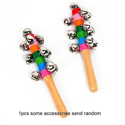 Colorful Rainbow Handheld Bell Stick Musical Toy