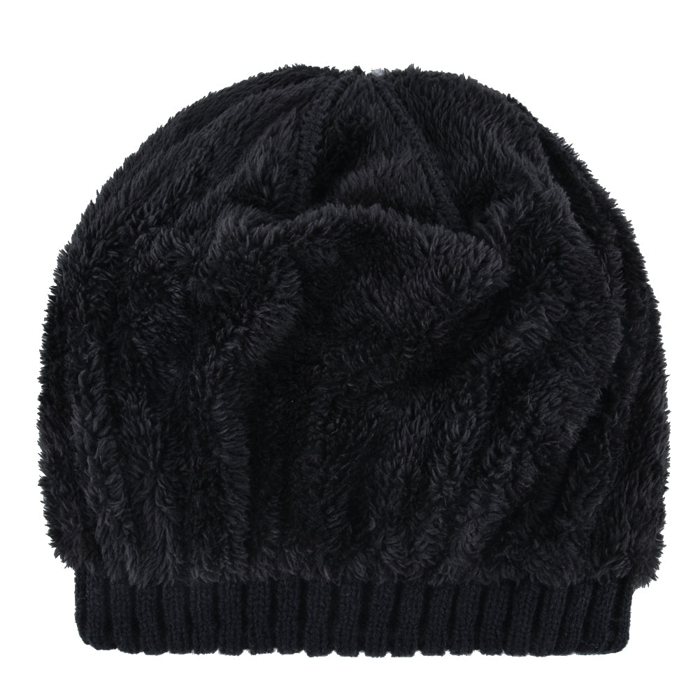 Winter Beanies Men Knitted Skull Pattern Solid Color Hat With Metal Skulls Skullies Beanies Men's Knit Thick Hats