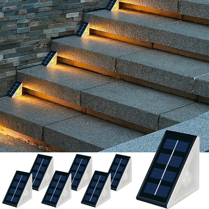 Outdoor Solar Step Lights, Waterproof, Warm White RGB, Auto On Patio Yard Driveway Porch Lighting