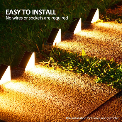 Outdoor Solar Step Lights, Waterproof, Warm White RGB, Auto On Patio Yard Driveway Porch Lighting