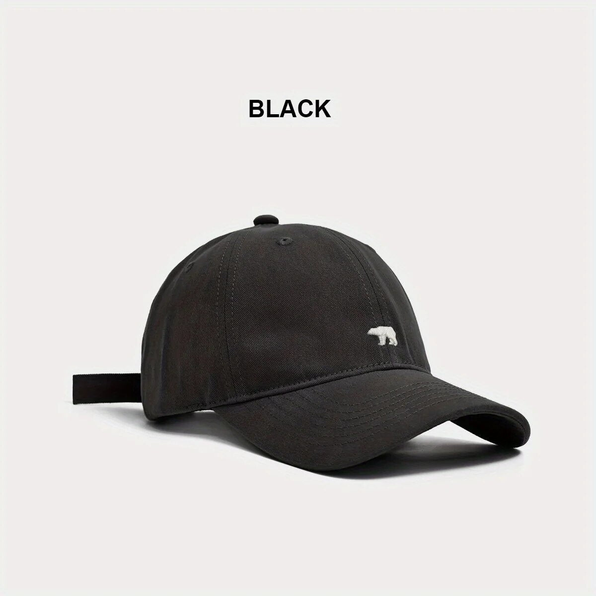 Breathable Adjustable Bear Embroidered Cap, Sun Protective Stylish Baseball Hat for Men Women Casual Wear