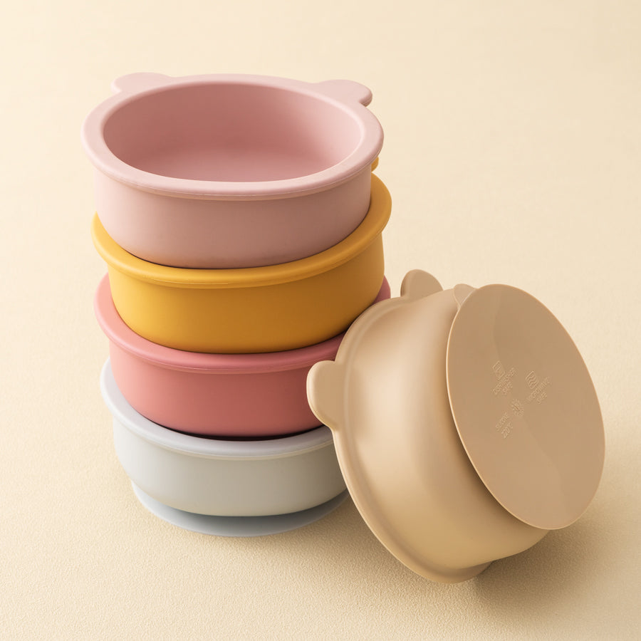 Training Baby Stuff Cartoon Cute Bear, Silicone Baby Tableware, Shape Bowl Toddler Tableware, Suction Dinner Set Eating