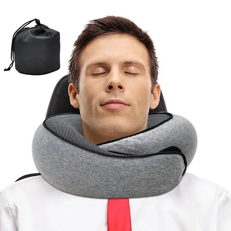 Pillow Snail Style Travel Neck, Travel Neck Pillow Memory Foam, Portable Adjustable Soft Noon Break Sleep Pillow