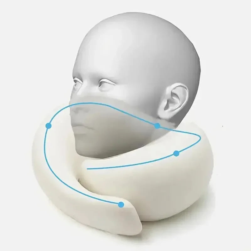 Pillow Snail Style Travel Neck, Travel Neck Pillow Memory Foam, Portable Adjustable Soft Noon Break Sleep Pillow