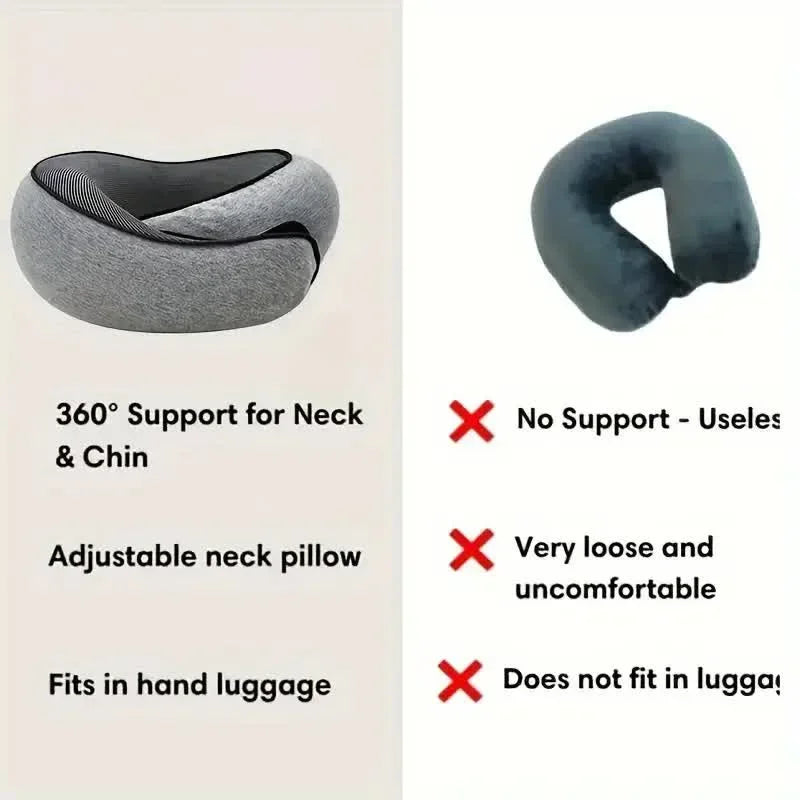 Pillow Snail Style Travel Neck, Travel Neck Pillow Memory Foam, Portable Adjustable Soft Noon Break Sleep Pillow