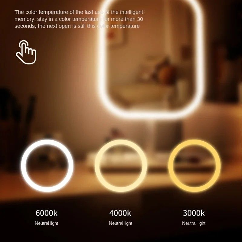 ModernGlow 3Color LED Vanity Mirror Premium Desktop Makeup  Dressing Mirror 4