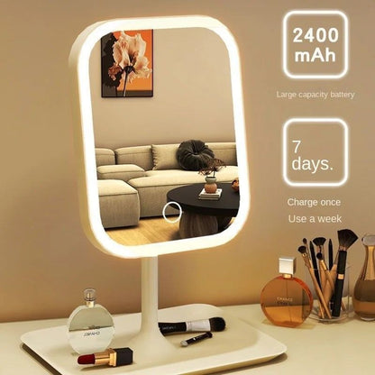 ModernGlow 3-Color LED Vanity Mirror, Premium Desktop Makeup & Dressing Mirror