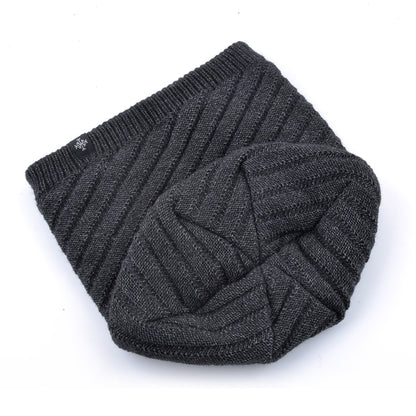 Knitting Striped Winter Knitted Beanie, Outdoor Warm Mens Thick Hats, Double Layers With Velvet Ski Beanies For Men