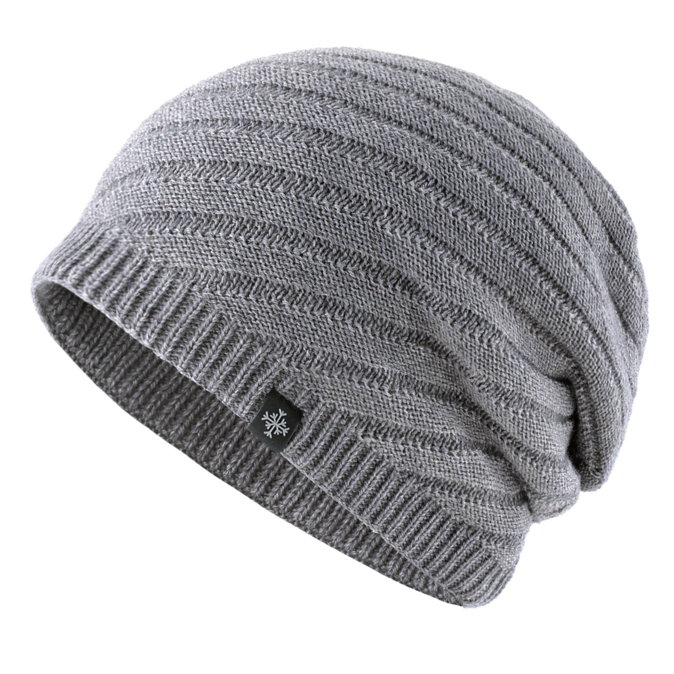 Knitting Striped Winter Knitted Beanie, Outdoor Warm Mens Thick Hats, Double Layers With Velvet Ski Beanies For Men