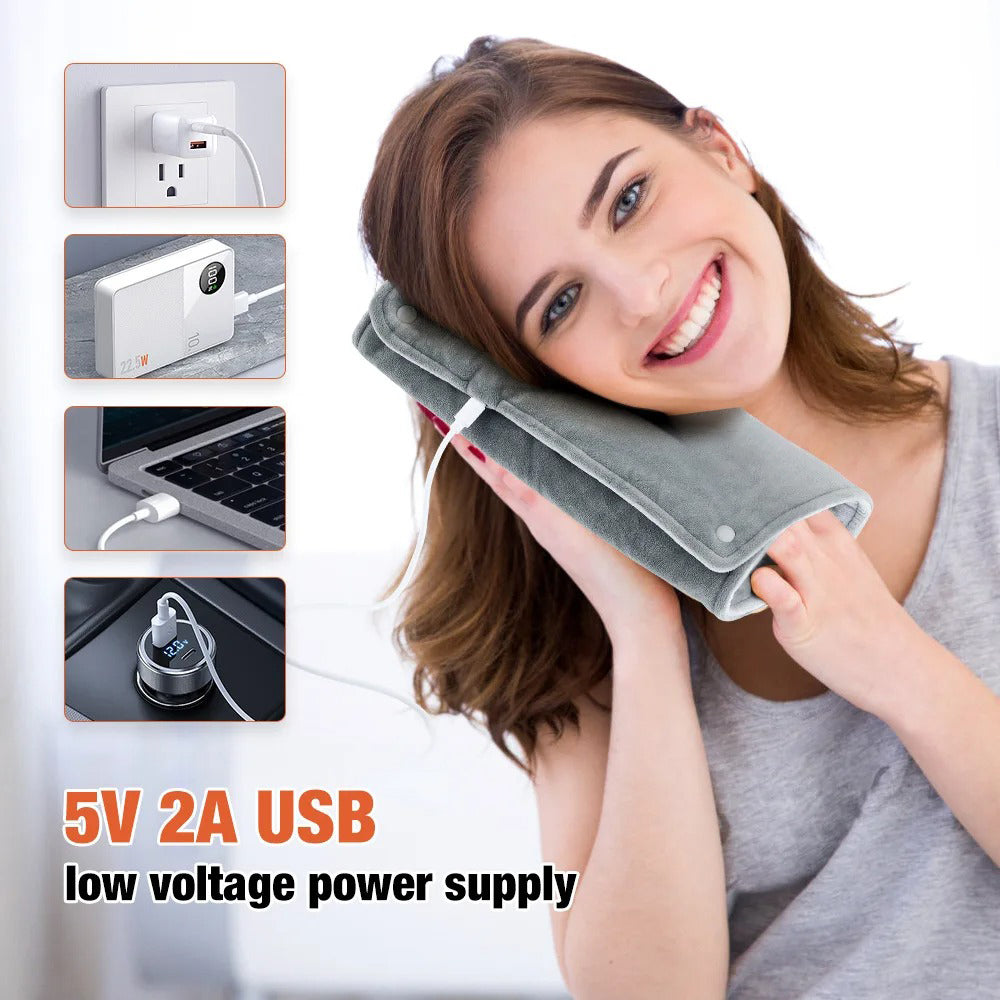 Thermostatic Heating Blanket, USB Hand Warmer Shawl for Home and Office Use, Short Velvet Fabric, Keeps Hands and Legs