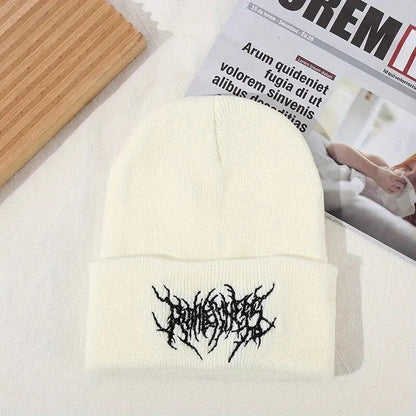 Warm Women Men Winter Beanies Hats Gothic Street Punk Bonnet Acrylic Fashion Skullies Knitted Caps  2