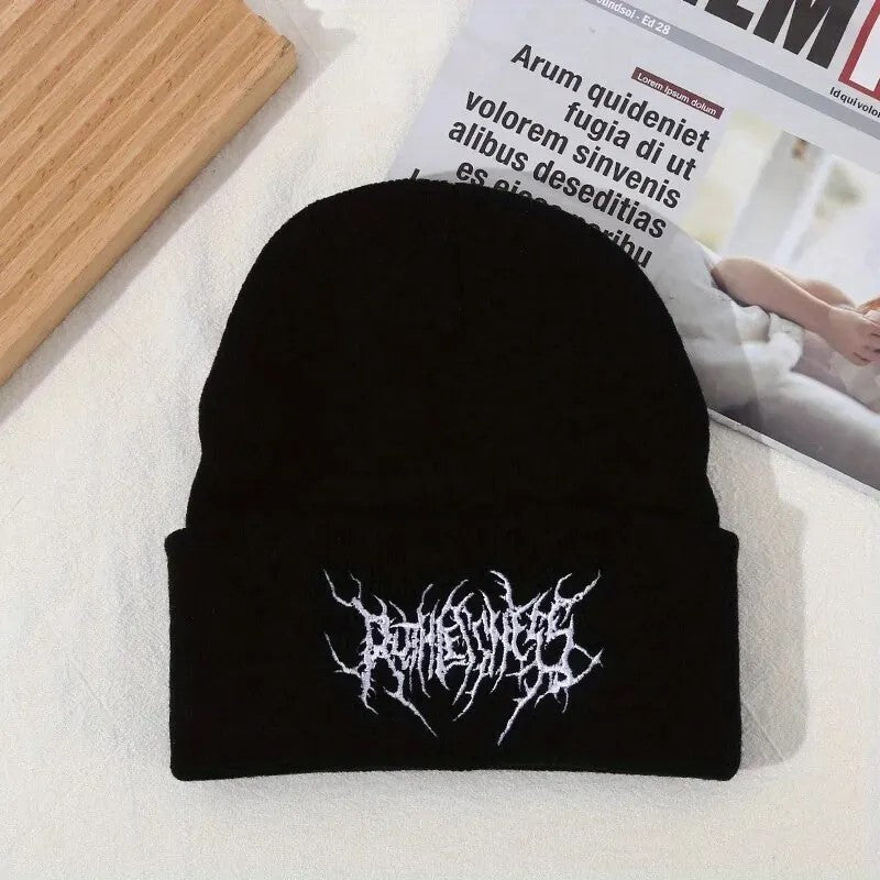 Warm Women Men Winter Beanies Hats Gothic Street Punk Bonnet Acrylic Fashion Skullies Knitted Caps  1
