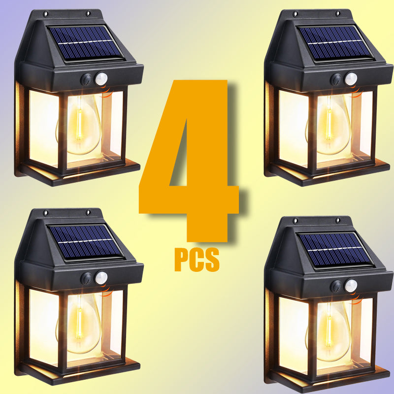 Solar Powered, Waterproof Outdoor, Wall Light with Motion Sensor, Tungsten Filament, Garden Yard Decoration, LED Lamp