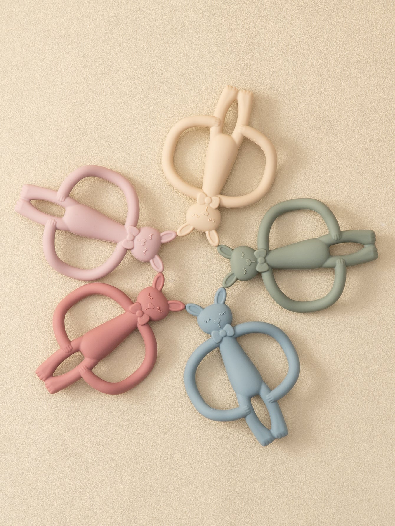 Toys Teething Infant Chewing Toy, Color Kids Silicone Teether, Gifts Newborn Cartoon Rabbit Teether