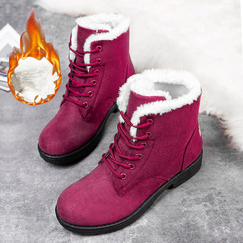 Flat Boots For Women Platform Ladies Shoes Plush Keep Warm Boots Cozy Winter Shoes Women 6