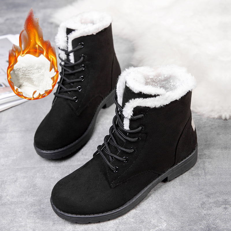 Flat Boots For Women Platform Ladies Shoes Plush Keep Warm Boots Cozy Winter Shoes Women 9