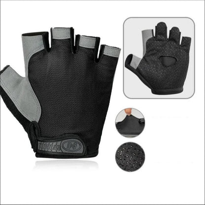 Fingerless Gloves, Shock Absorbing Sports Gloves, Anti Slip Gym Gloves, Breathable Training Gloves for Weight Cycling
