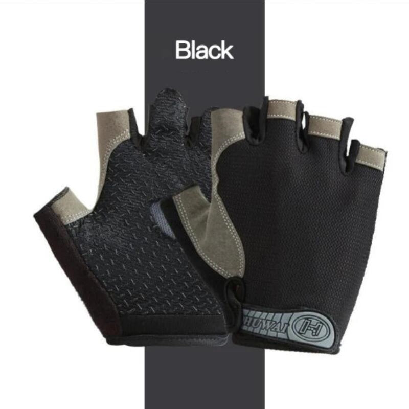 Fingerless Gloves, Shock Absorbing Sports Gloves, Anti Slip Gym Gloves, Breathable Training Gloves for Weight Cycling