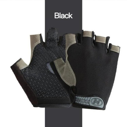 Fingerless Gloves, Shock Absorbing Sports Gloves, Anti Slip Gym Gloves, Breathable Training Gloves for Weight Cycling