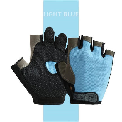 Fingerless Gloves, Shock Absorbing Sports Gloves, Anti Slip Gym Gloves, Breathable Training Gloves for Weight Cycling