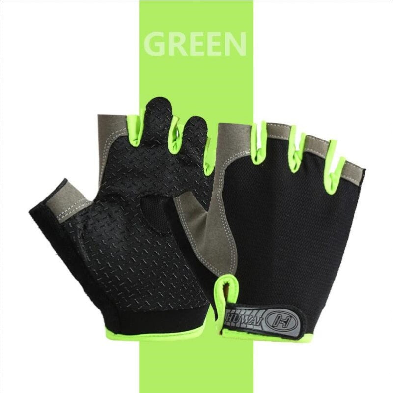 Fingerless Gloves, Shock Absorbing Sports Gloves, Anti Slip Gym Gloves, Breathable Training Gloves for Weight Cycling