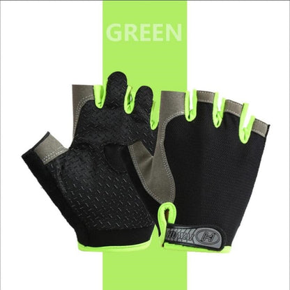 Fingerless Gloves, Shock Absorbing Sports Gloves, Anti Slip Gym Gloves, Breathable Training Gloves for Weight Cycling