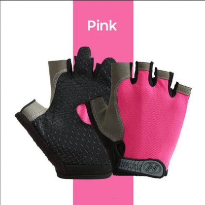 Fingerless Gloves, Shock Absorbing Sports Gloves, Anti Slip Gym Gloves, Breathable Training Gloves for Weight Cycling