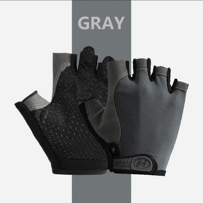 Fingerless Gloves, Shock Absorbing Sports Gloves, Anti Slip Gym Gloves, Breathable Training Gloves for Weight Cycling