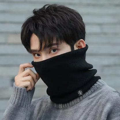 Warm Knitted Scarf Winter Neck Gaiter Thickened Plush Tube Scarf Windproof Cold Proof Outdoor Sport 2