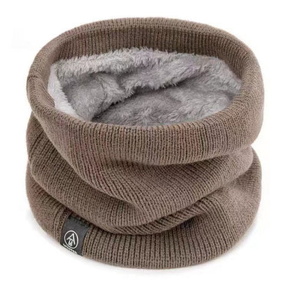 Warm Knitted Scarf Winter Neck Gaiter Thickened Plush Tube Scarf Windproof Cold Proof Outdoor Sport 6