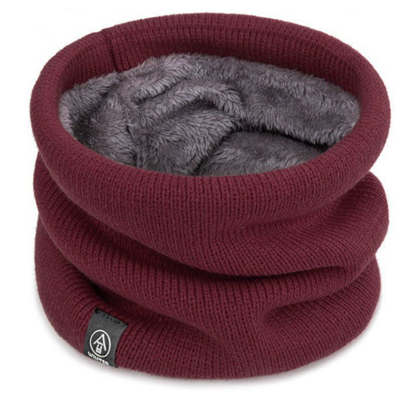 Warm Knitted Scarf Winter Neck Gaiter Thickened Plush Tube Scarf Windproof Cold Proof Outdoor Sport 9