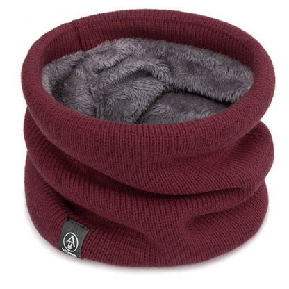 Warm Knitted Scarf Winter Neck Gaiter Thickened Plush Tube Scarf Windproof Cold Proof Outdoor Sport 9