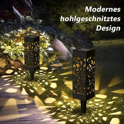 Solar LED Decorative Garden Stake Lights Set 4