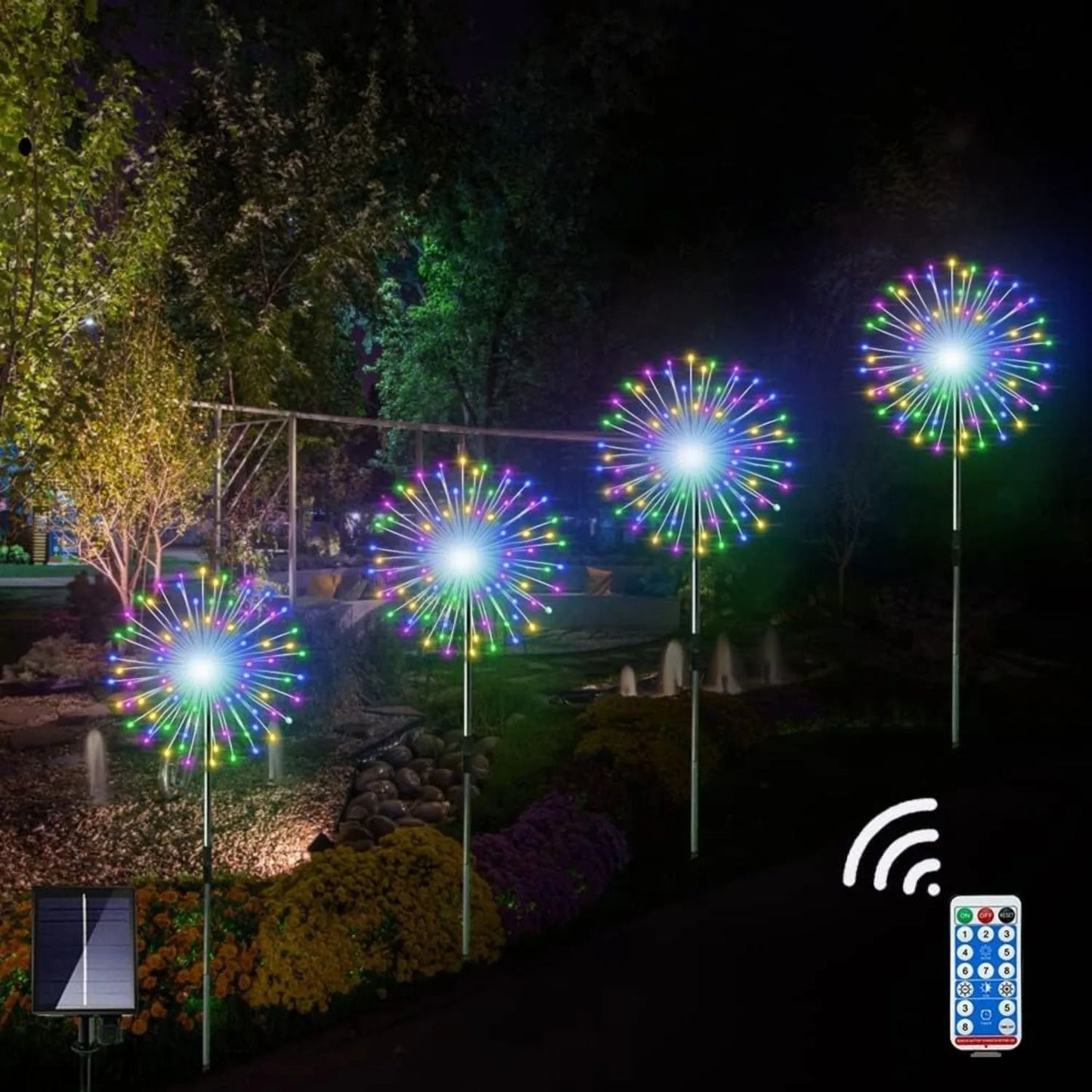 Solar Firework Garden String Lights Set