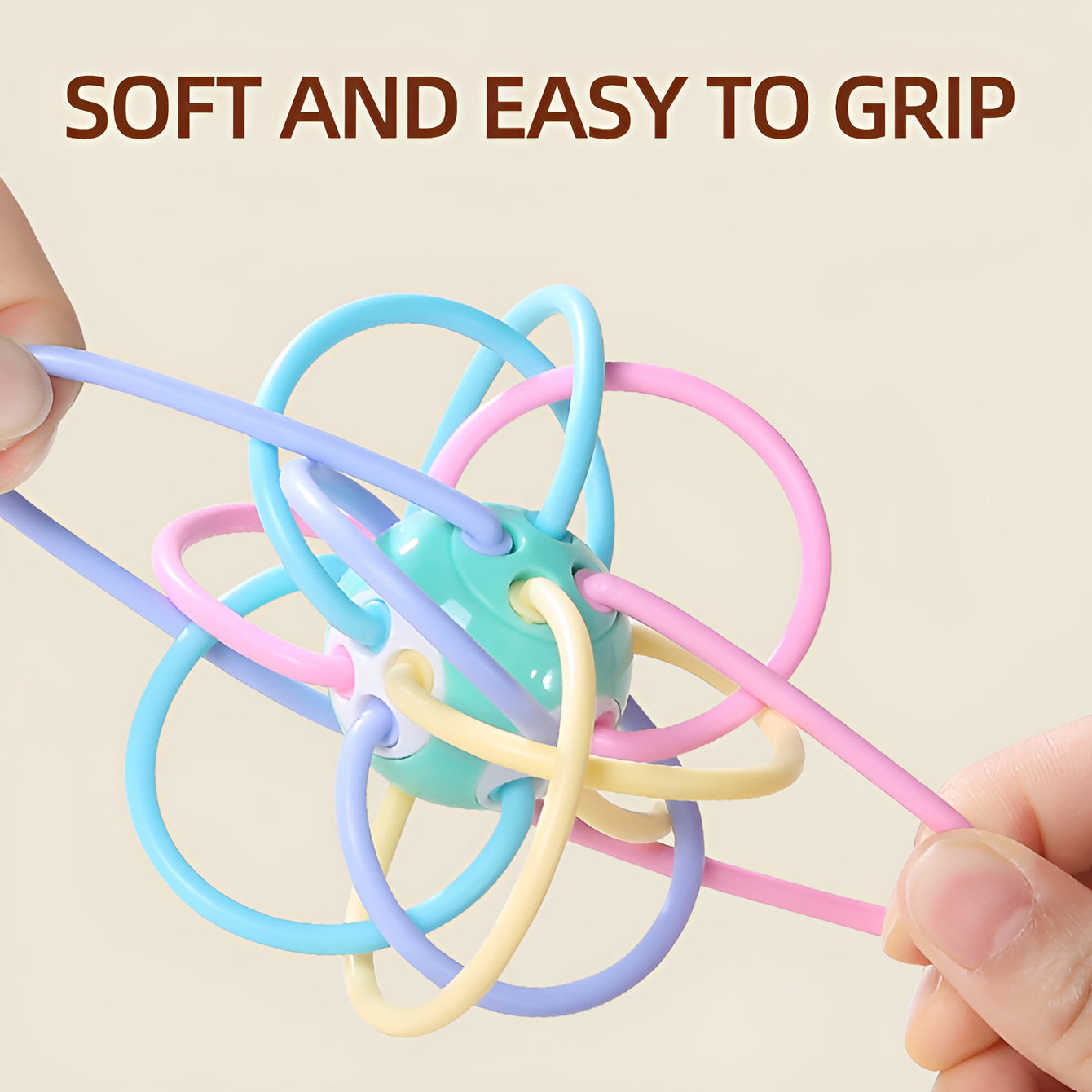 Educational Toy Ball Manhattan Square Golfer Sensory Grips Teether Grinding Ball Baby Learning Play 2