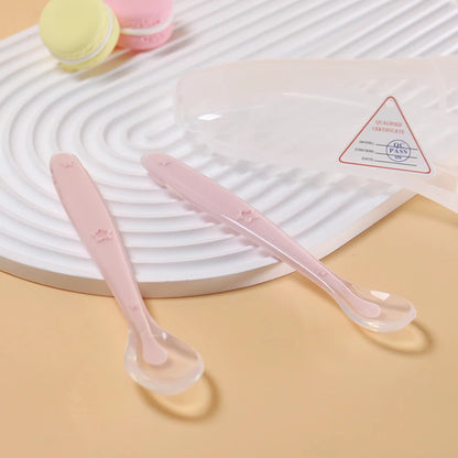 Set Stars Tableware For Babies Baby Silicone Spoon Learning Spoon Baby Reborn Silicone Training Spo 1