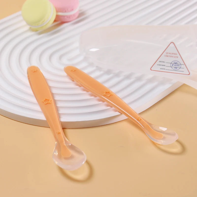 Set Stars Tableware For Babies Baby Silicone Spoon Learning Spoon Baby Reborn Silicone Training Spo 2