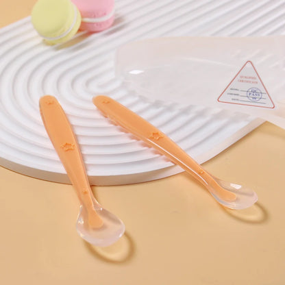 Set Stars Tableware For Babies Baby Silicone Spoon Learning Spoon Baby Reborn Silicone Training Spo 2