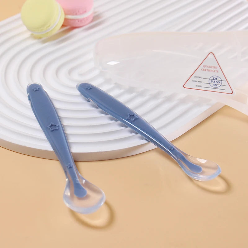 Set Stars Tableware For Babies Baby Silicone Spoon Learning Spoon Baby Reborn Silicone Training Spo 3
