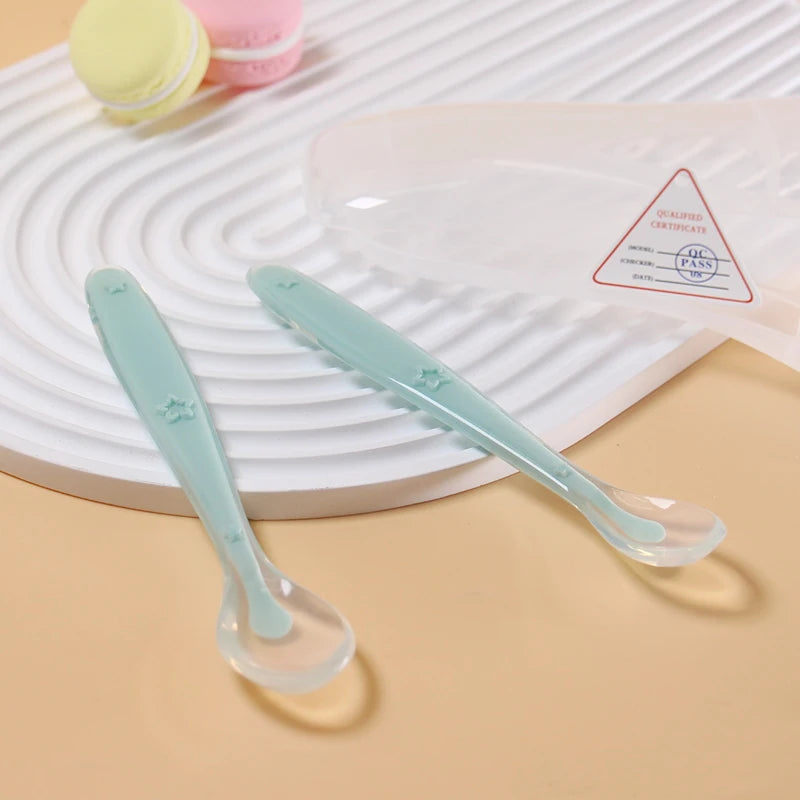 Set Stars Tableware For Babies Baby Silicone Spoon Learning Spoon Baby Reborn Silicone Training Spo 4