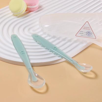 Set Stars Tableware For Babies Baby Silicone Spoon Learning Spoon Baby Reborn Silicone Training Spo 4