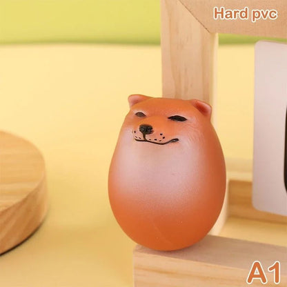 Shiba Inu Egg Shape Desk Decor Cute PVC Dog Ornament For Home And Office 6