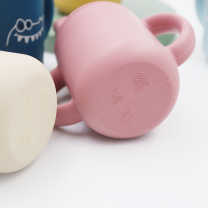 Feeding Cup Leakproof Trainer Cup BPA Free Portable Storage Snack Container New Cartoon Baby Silico 3