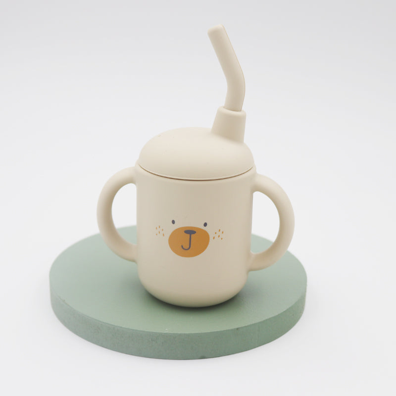 Feeding Cup Leakproof Trainer Cup BPA Free Portable Storage Snack Container New Cartoon Baby Silico 5