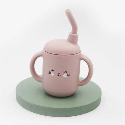 Feeding Cup Leakproof Trainer Cup BPA Free Portable Storage Snack Container New Cartoon Baby Silico 7
