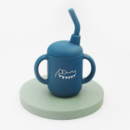 Feeding Cup Leakproof Trainer Cup BPA Free Portable Storage Snack Container New Cartoon Baby Silico 8
