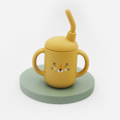 Feeding Cup Leakproof Trainer Cup BPA Free Portable Storage Snack Container New Cartoon Baby Silico 9