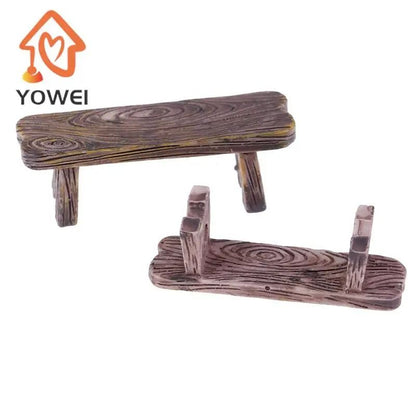 Mini Wooden Bench Set for Fairy Garden and Dollhouse Decoration