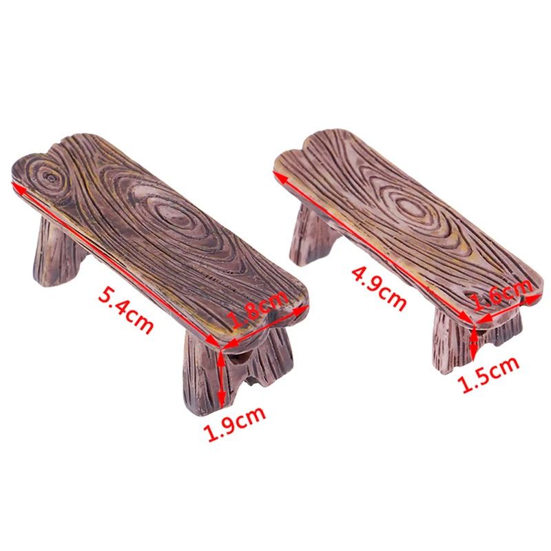 Mini Wooden Bench Set For Fairy Garden And Dollhouse Decoration 1