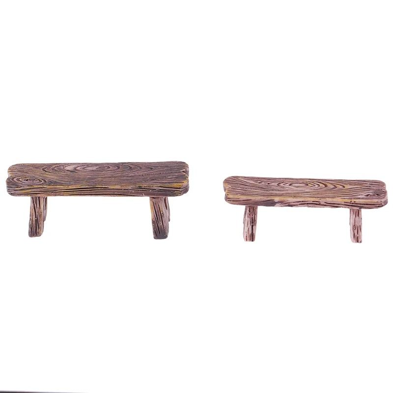 Mini Wooden Bench Set For Fairy Garden And Dollhouse Decoration 2